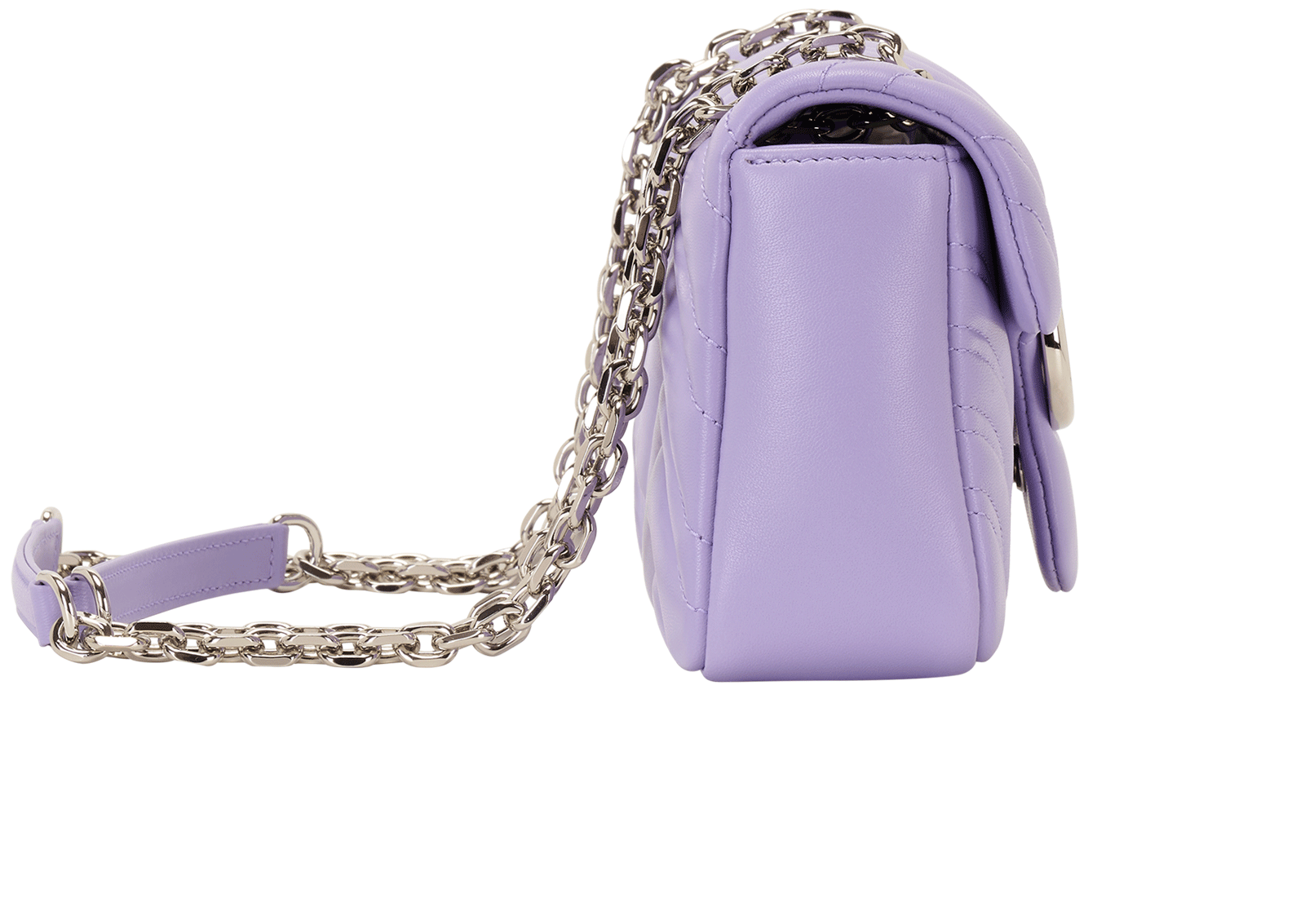 Small GG Marmont Shoulder Bag, &pound;995, Handbags, Purple, Leather, Side view